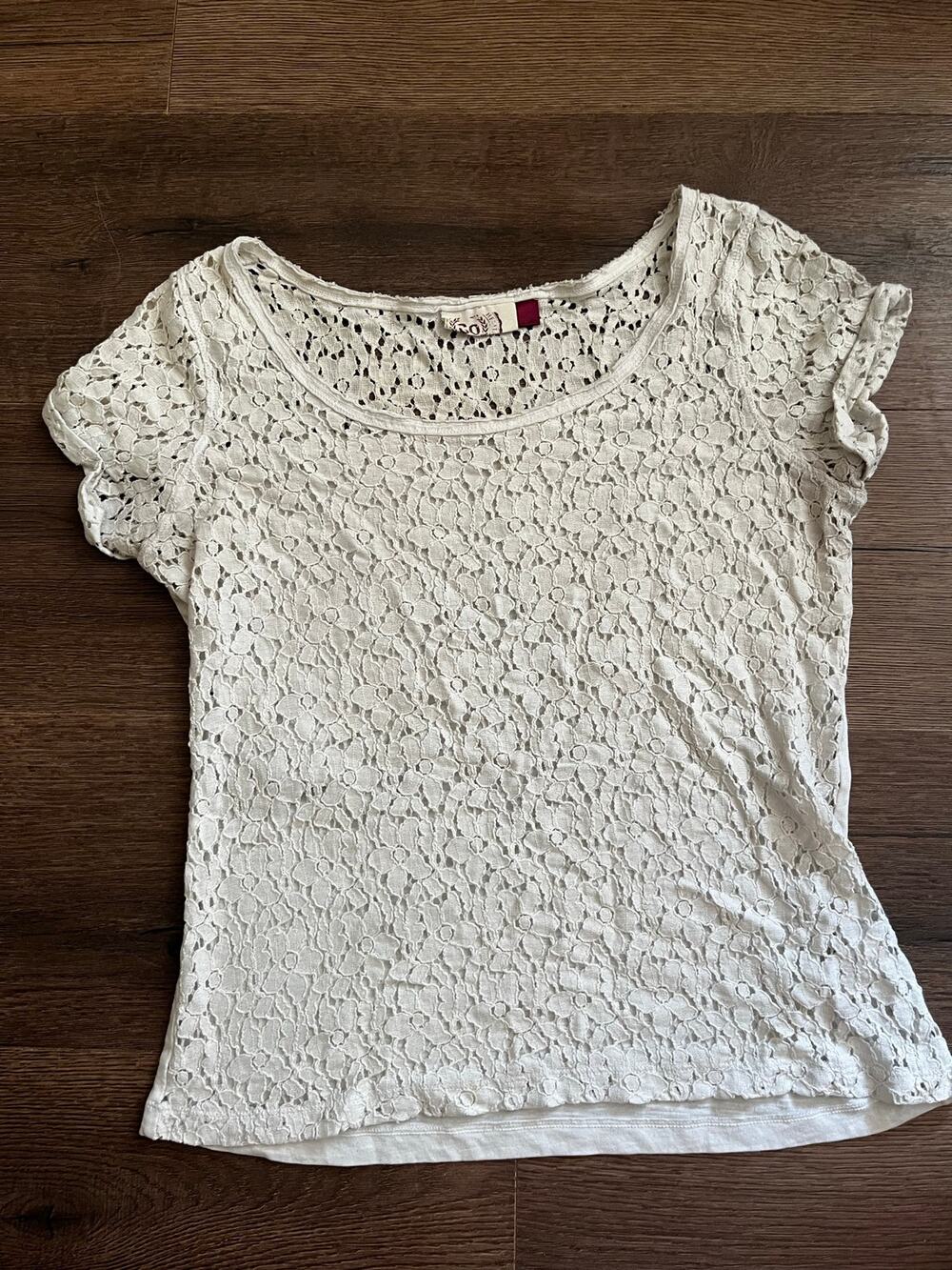 White Floral Lace Coquette Cottagecore Top